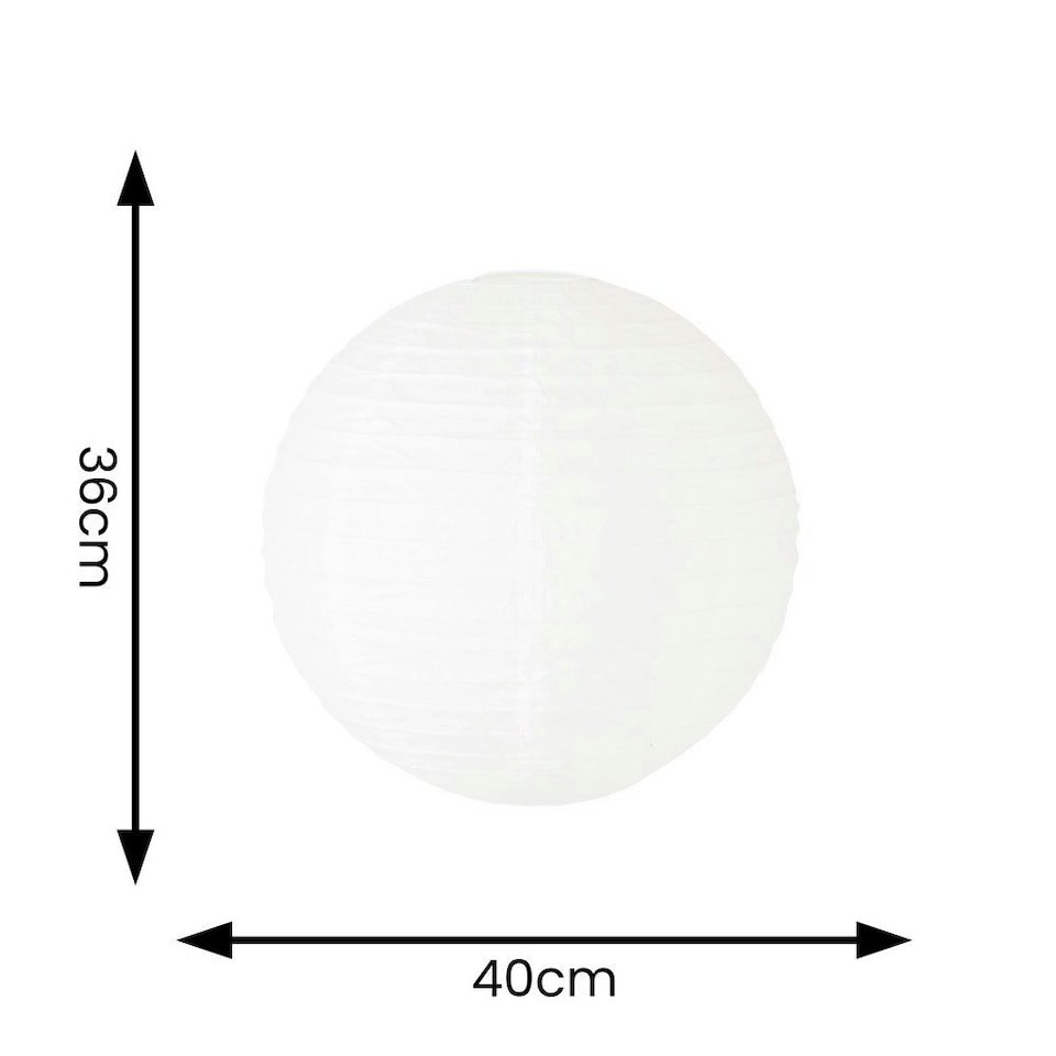 image 1 of ValueLights Isla White Paper Globe Ball Dome Easy Fit Ceiling 40cm Lamp Shade White