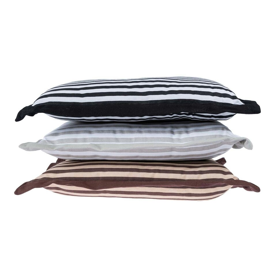 image 1 of Homescapes Chocolate and Beige Striped Seat Pad Brown