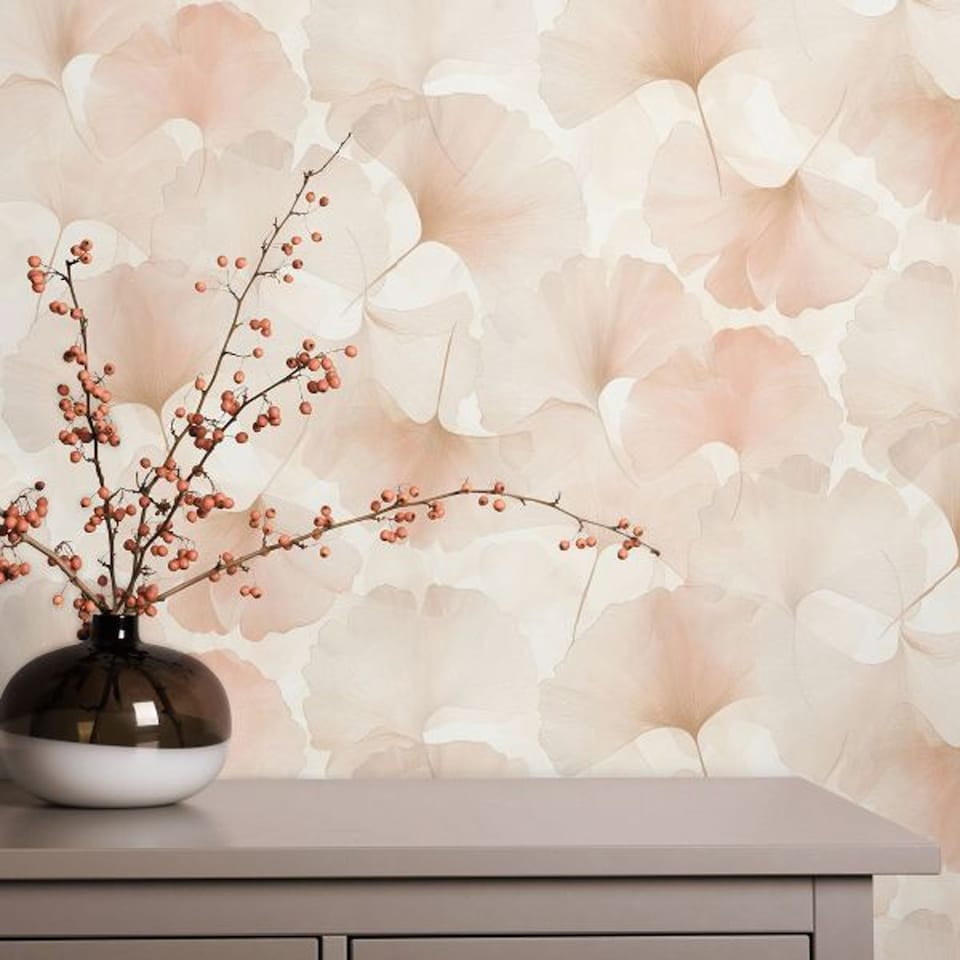 image 1 of Erismann Ginko Dream Vinyl Wallpaper | Pink | Pink | 1