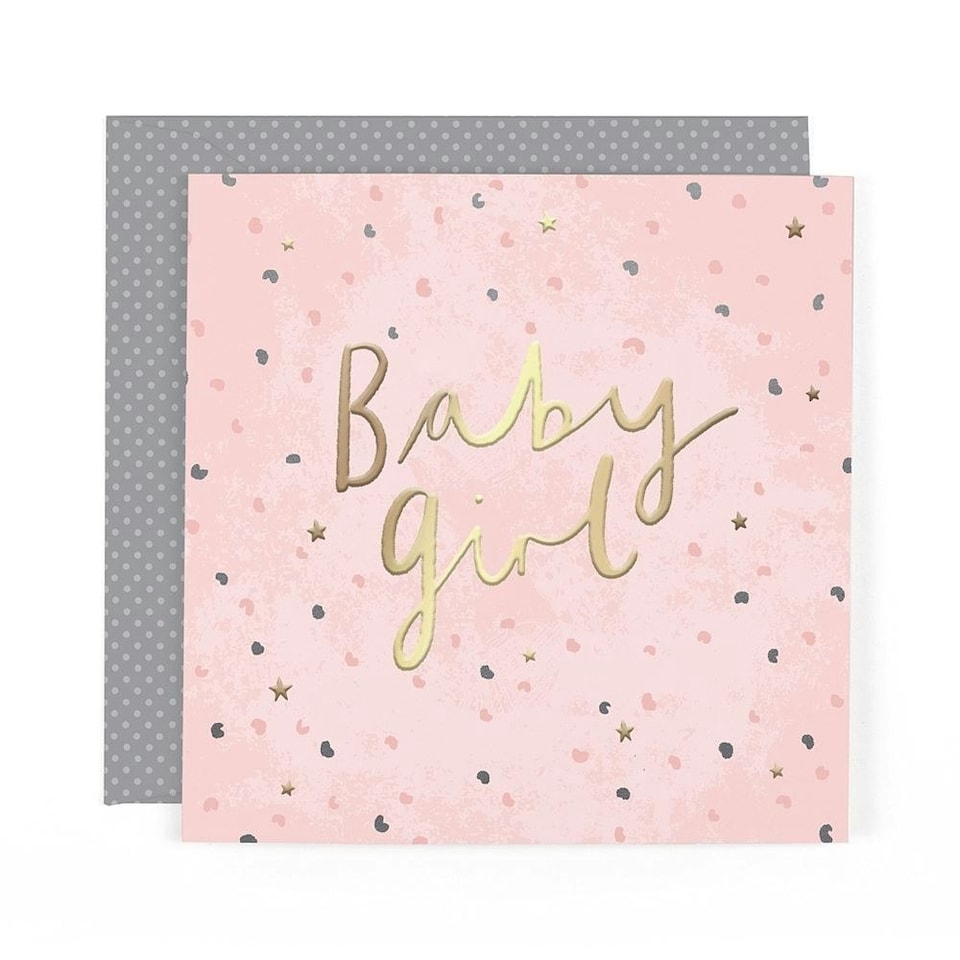 image 1 of Stunning Luxury Foiled New Baby Girl Birth Congratulations Card