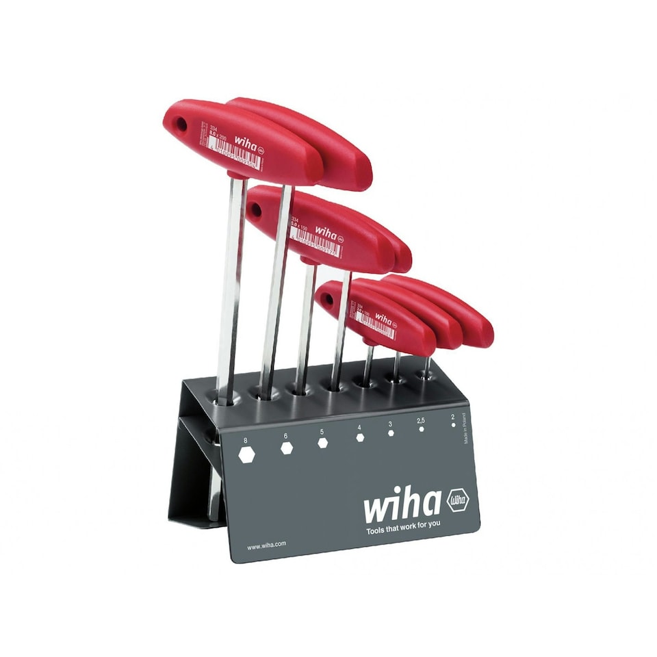 image 1 of Wiha L-key With T-handle Set, 8 Piece - Multi Colour - One Size