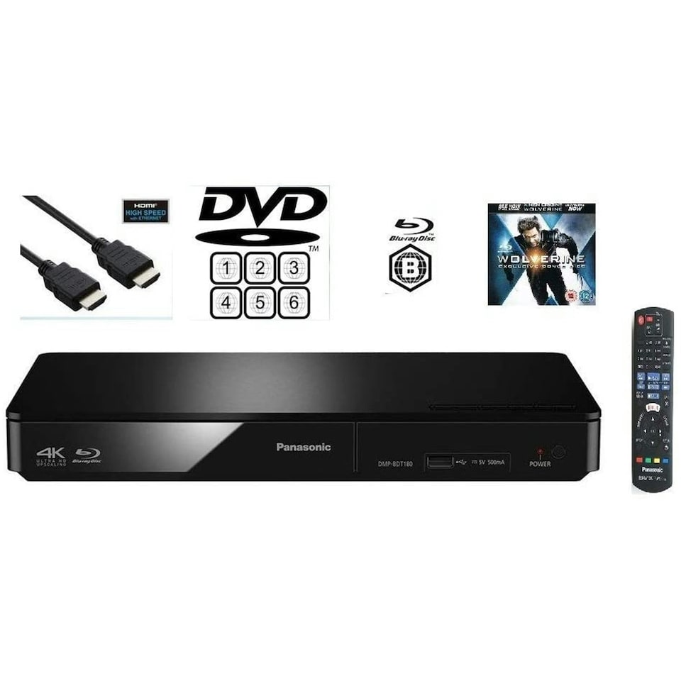 image 1 of Panasonic DMP-BDT180 Black BluRay Player MultiRegion DVD Player