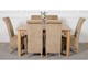 image 3 of Oslo 150 x 90 cm Medium Oak Dining Table and 6 Montana Fabric Chairs | Brown | Beige