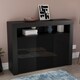 image 8 of Vida Designs Nova 3 Door LED Sideboard Buffet Cabinet Storage, Black | Black | 1