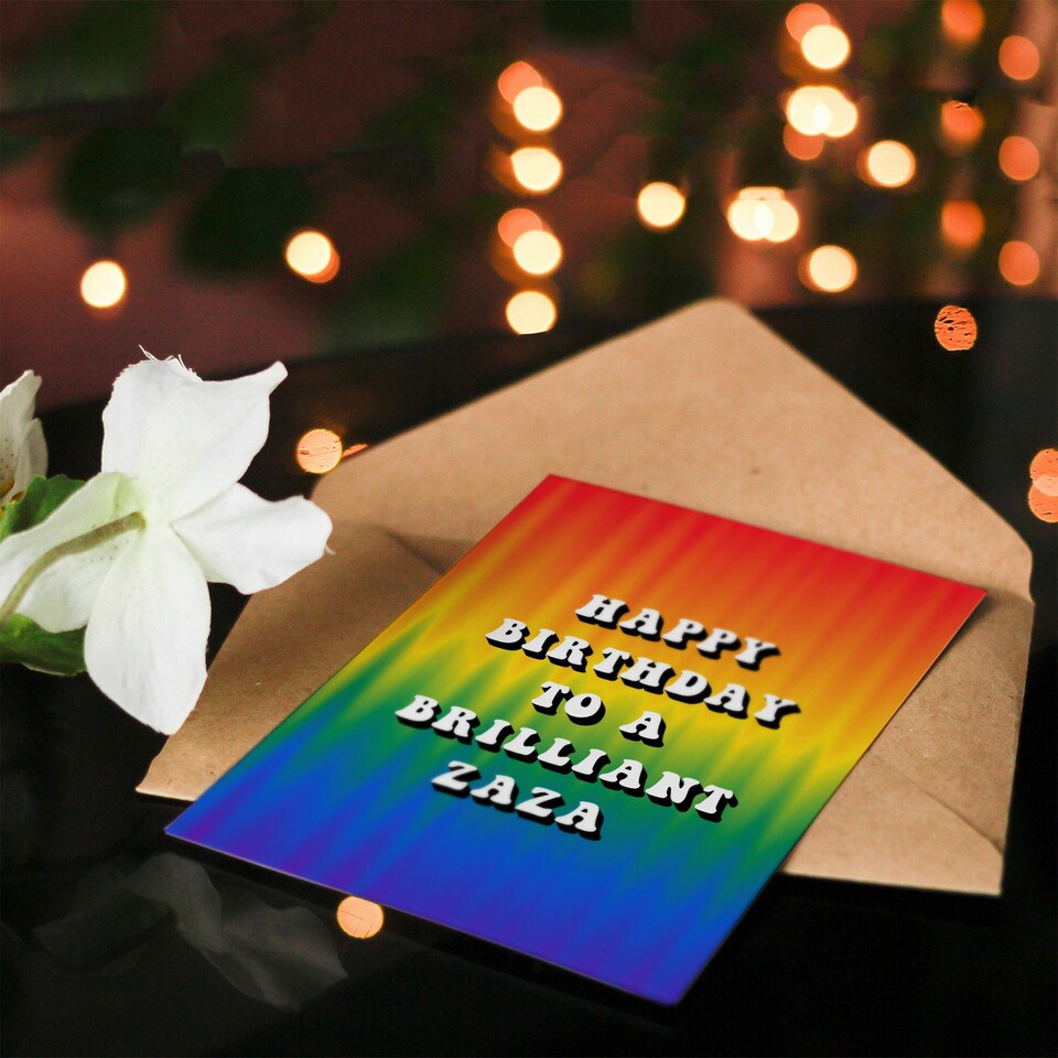 image 1 of Brilliant Zaza Trippy Psychedelic Pride Birthday Card