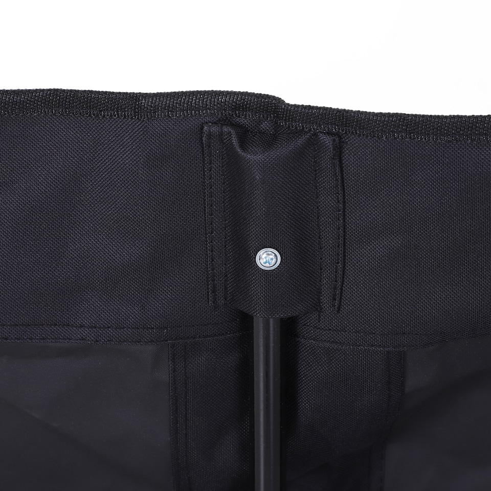 image 1 of Outsunny 6 Seat Folding Sports Bench Portable Sports Team Bench Spectator Chair with Cooler Bag and Carrying Bag for Outdoor Picnic Camping - Black