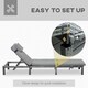 image 7 of Outsunny Rattan Sun Lounger, 5-Level Adjustable Garden Lounger Recliner with Cushion and Headrest, Outdoor Reclining Sunbed, Steel Frame Garden Chair for Patio, Beach, Terrace, Dark Grey
