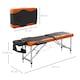 image 5 of HOMCOM Foldable Massage Bed Portable Table, 3-Section Aluminium Foldable Beauty Couch, Professional Salon Spa Table with Headrest Support and Carry Bag, 60 cm Width, Black and Orange