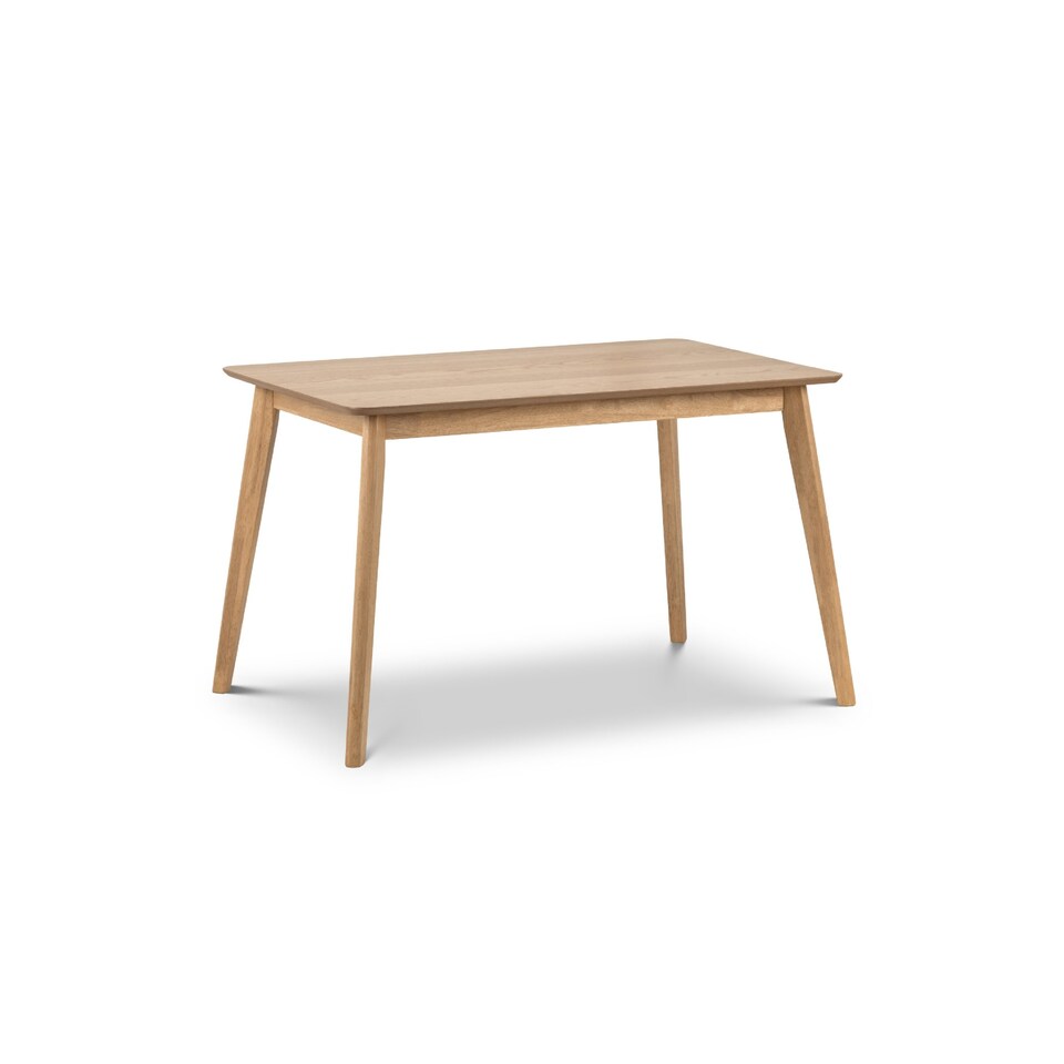 image 1 of Boden Oak Veneer Rectangular Table With Tapered Legs