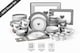 image 1 of 56pc Grey Heart Dinner Set