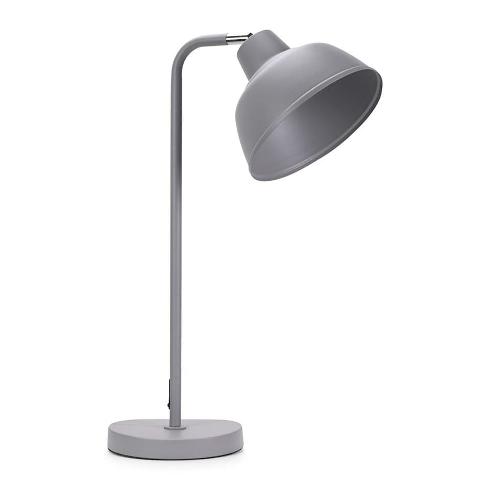 image 1 of ValueLights Morris Stone Grey Retro Dome Metal Desk Office Table Lamp Light