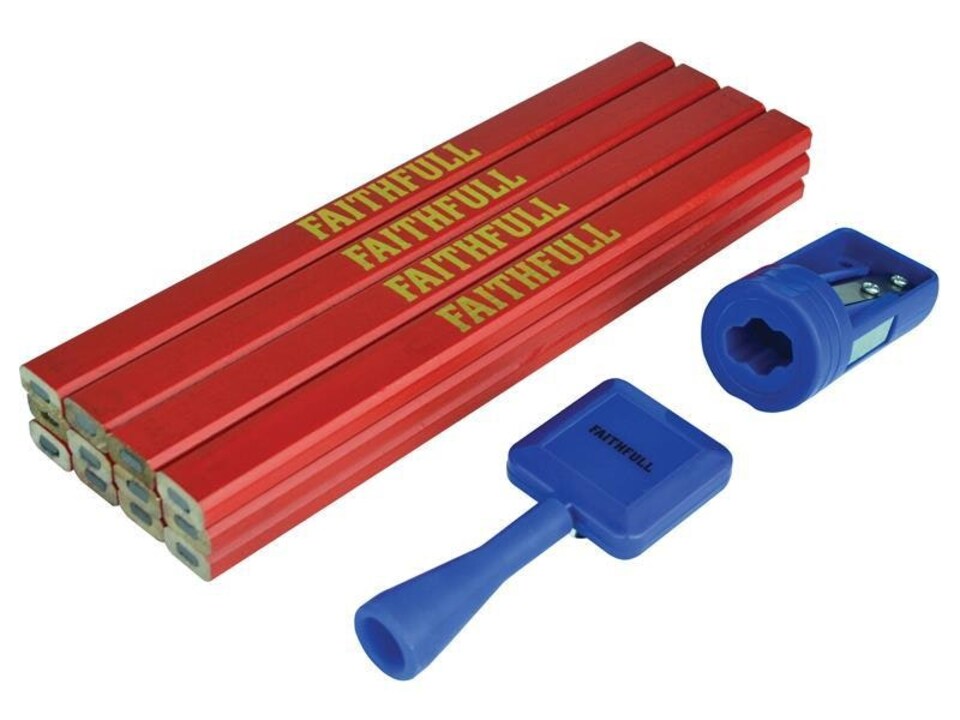 Faithfull Carpenter'S Pencil Kit Red / Medium (Pack 12)