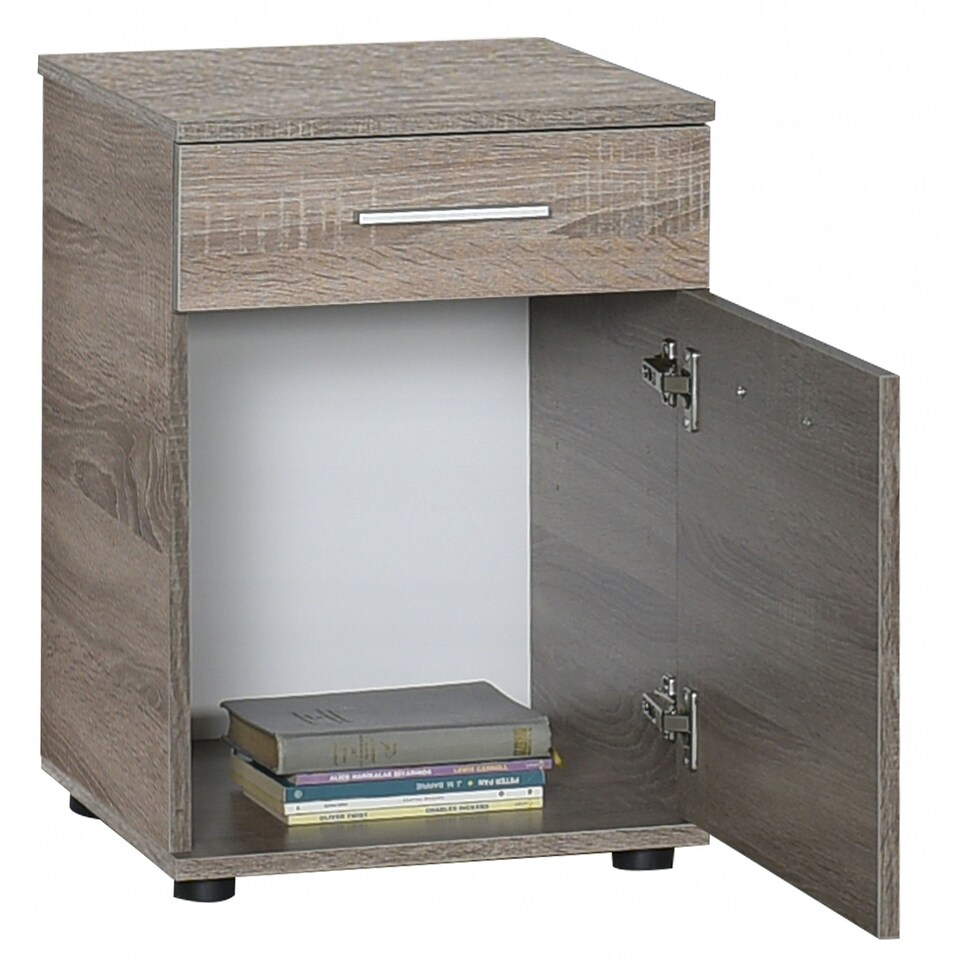 image 1 of Adore Modern Bedside Cabinet - Latte Oak