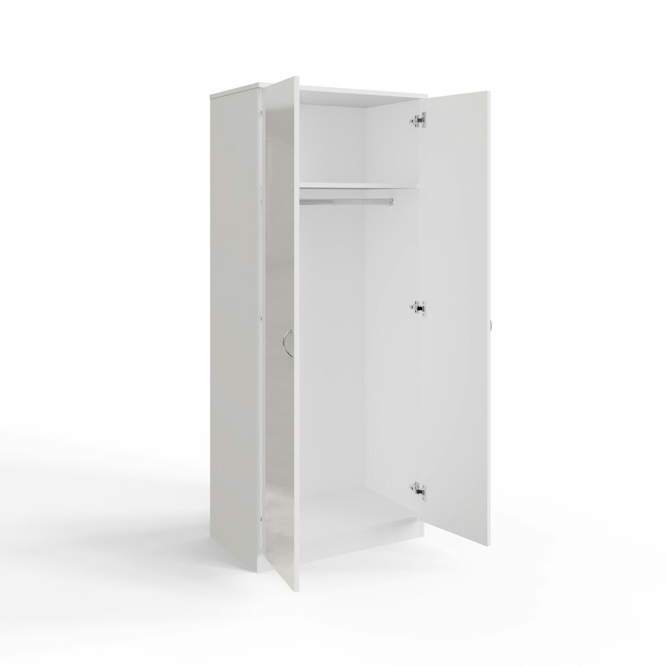 image 1 of FWStyle Chilton 2 Door Wardrobe - White Gloss Front White