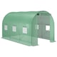 image 1 of Outsunny 3.5 x 2m Walk-In Polytunnel Greenhouse with Roll Up Door Windows Green