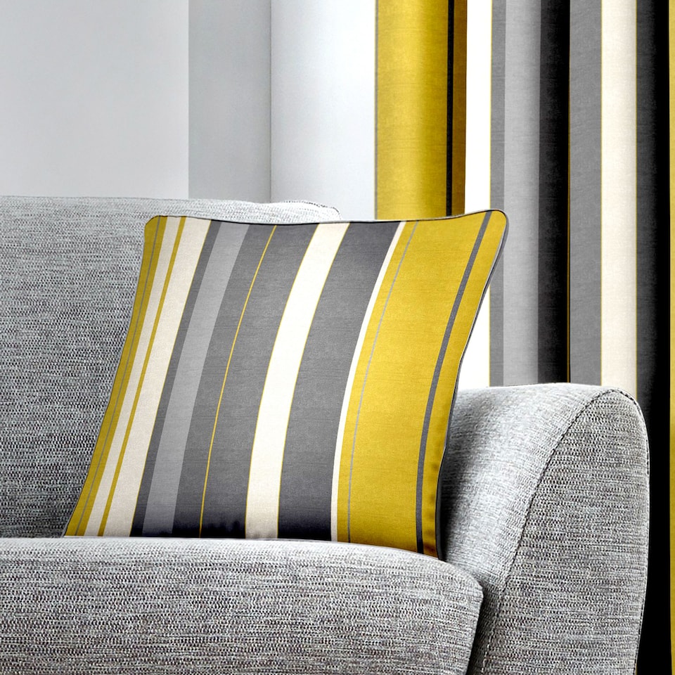 image 1 of Fusion Whitworth Stripe Cushion Cover Ochre