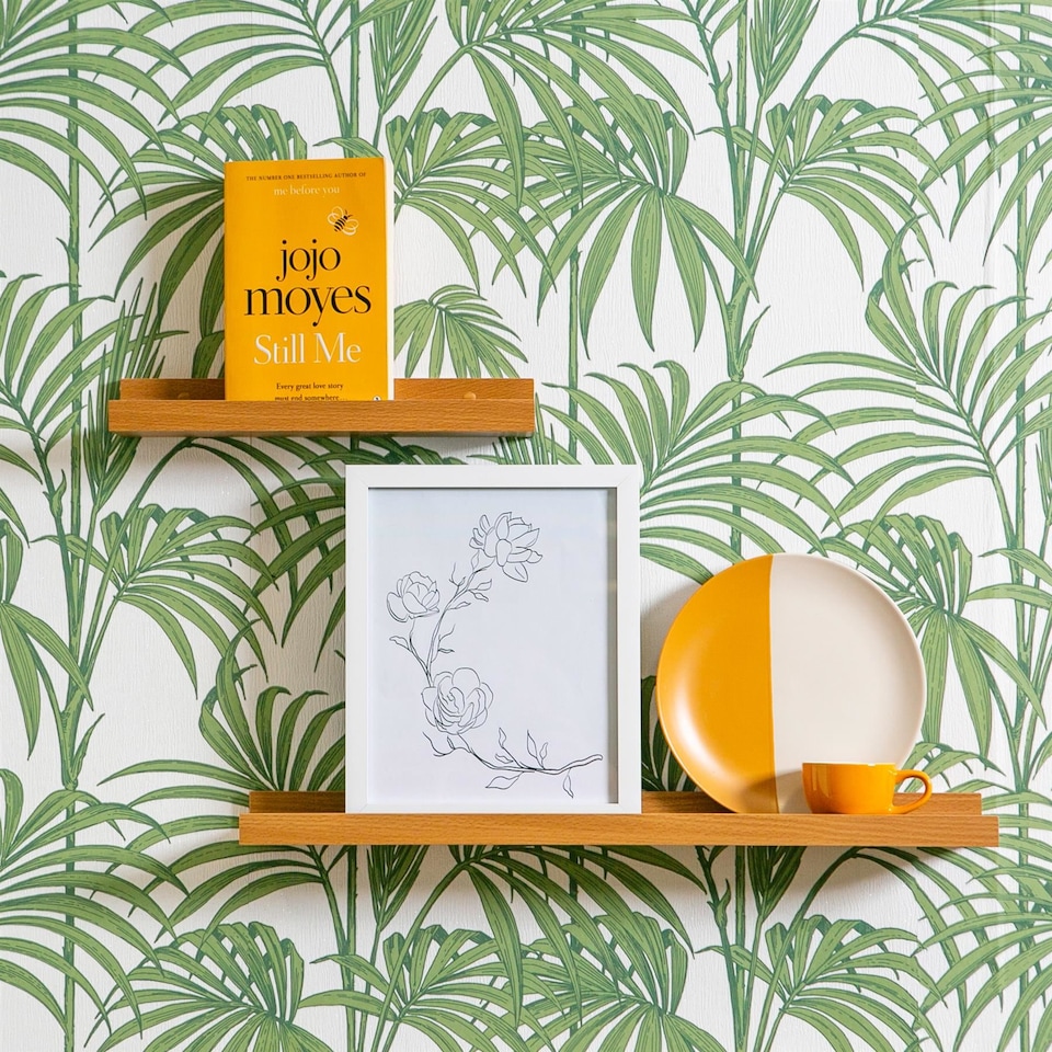 image 1 of Harbour Housewares Floating Picture Ledge Shelves - 57cm - Brown - Pack of 2