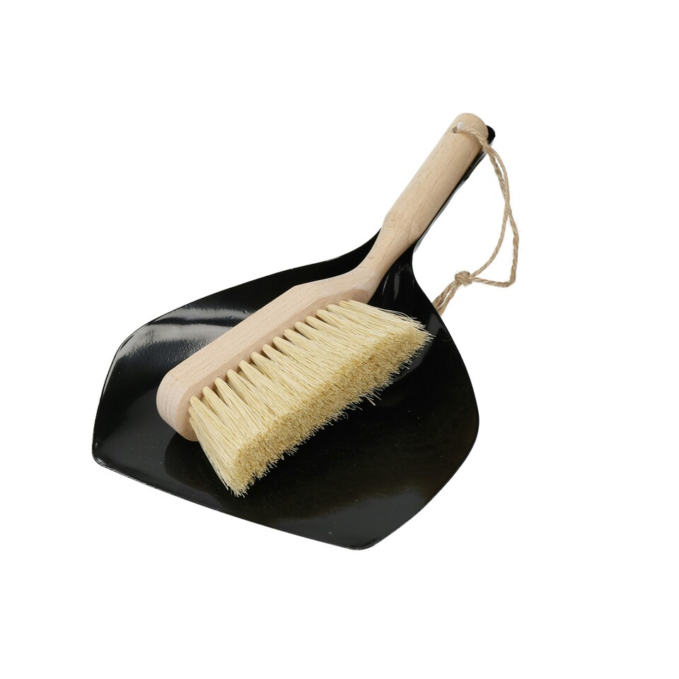 image 1 of Natural Elements Beechwood Dustpan and Brush Grey