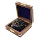 image 6 of Engraved 3-Inch Gunmetal Sundial Compass with Wooden Box