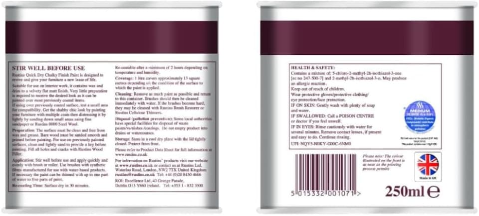 image 1 of Rustins - Chalky Finish Paint Georgian Grey 250ml