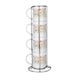 image 2 of Wildflowers Stacking Mugs - Pretty Cream Floral Ceramic Tea/Coffee Cups - Drinkware Mug Gift Set with Metal Stand/Holder Set of 4 | White