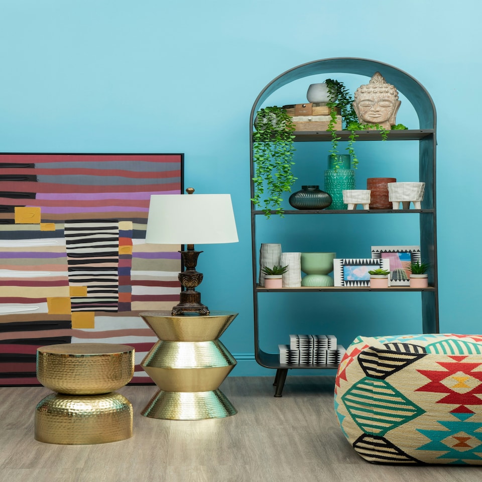 image 1 of Interiors by Premier Cefena Multicolour Pouffe Multi