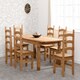 image 2 of Corona Extending Dining Set(6 Chairs) - Distressed Waxed Pine Brown