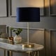 image 1 of ValueLights Charlie Gold Table Lamp Navy Velvet Shade 