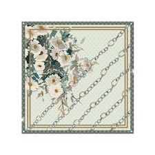 Flowers & Chain Links Splash Back | White