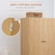 image 6 of HOMCOM 2 Door Wardrobe with 2 Drawers, Hanging Rail, Anti-tipping Design for Bedroom Clothes Storage Organiser, Natural Wood Colour
