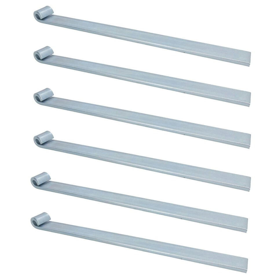 image 1 of HD Strap Tailgate Straight Hinge for 12.5mm Pins 460mm Long Zinc Plated 6pc Silver