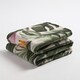 image 1 of OHS Tropical Floral Print Soft Polar Fleece Blanket Throw, 120x150cm - Green