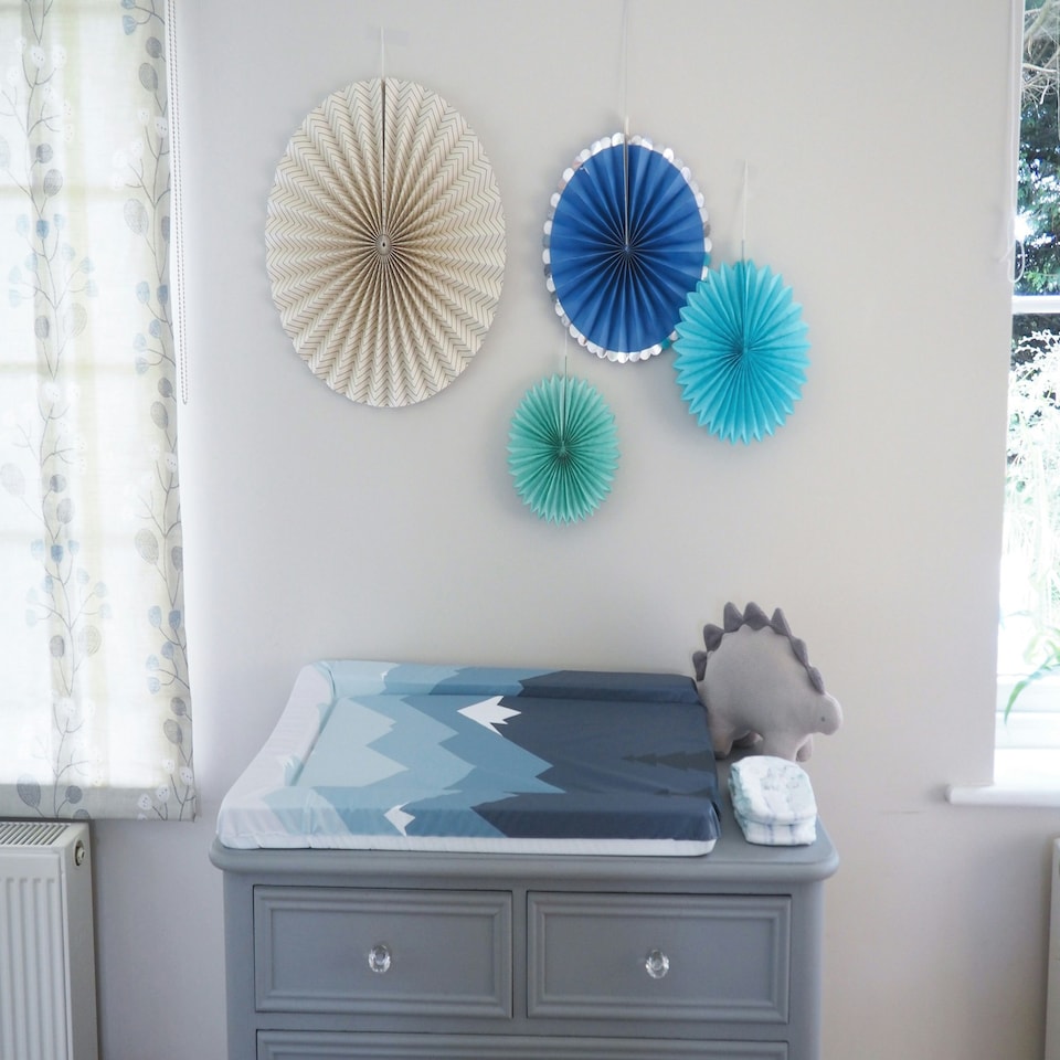 image 1 of Gilded Bird Flat Baby Changing Mats -Blue Mountains