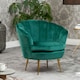 image 3 of Benicia Velvet Fabric Petal Chair - Green
