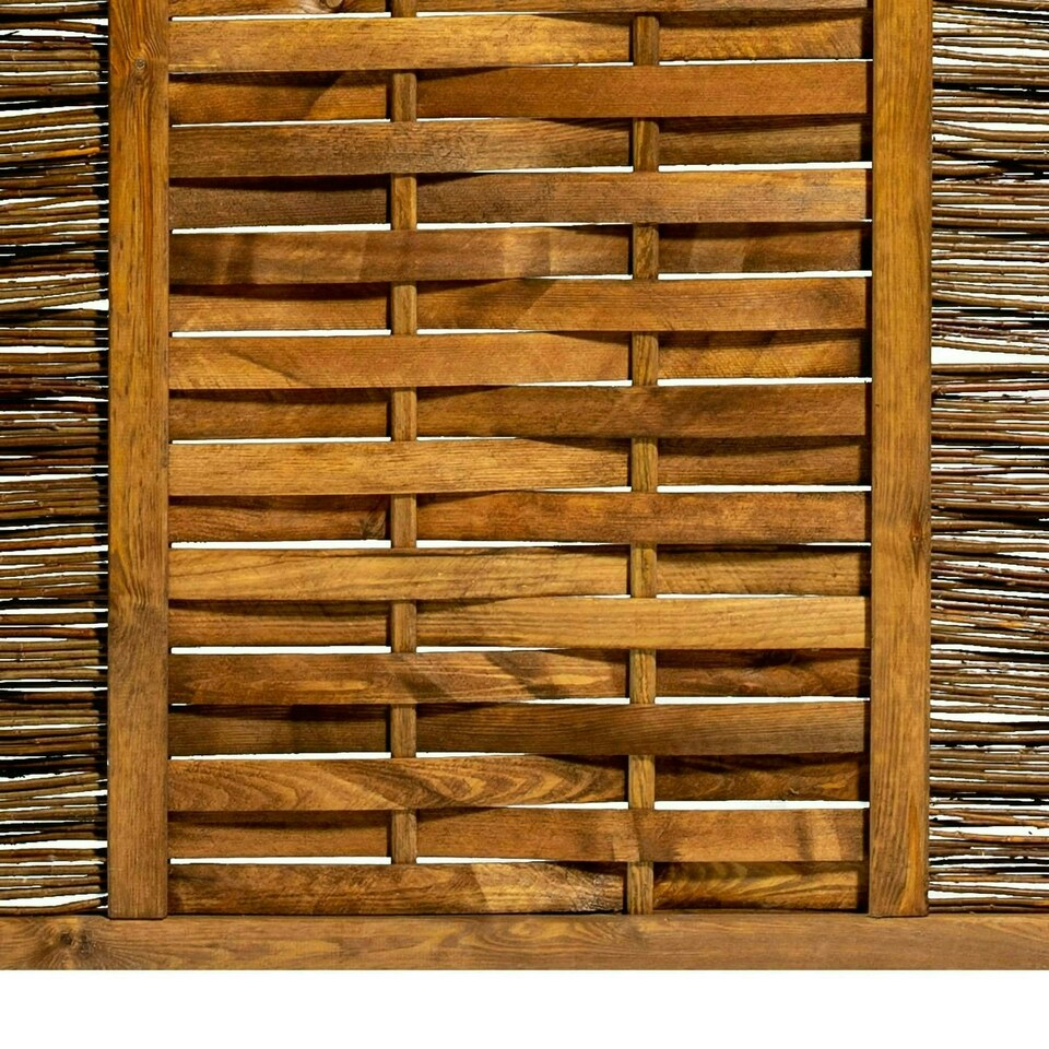 image 1 of Primrose Willow Premium Framed Fence Panel Bunched Hurdle Woven 1.82m x 1.82m