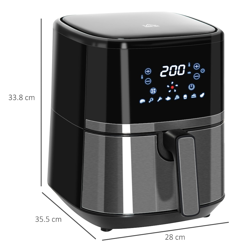 image 1 of HOMCOM Air Fryer 4.5L 1500W with Digital Display Rapid Air Circulation Timer