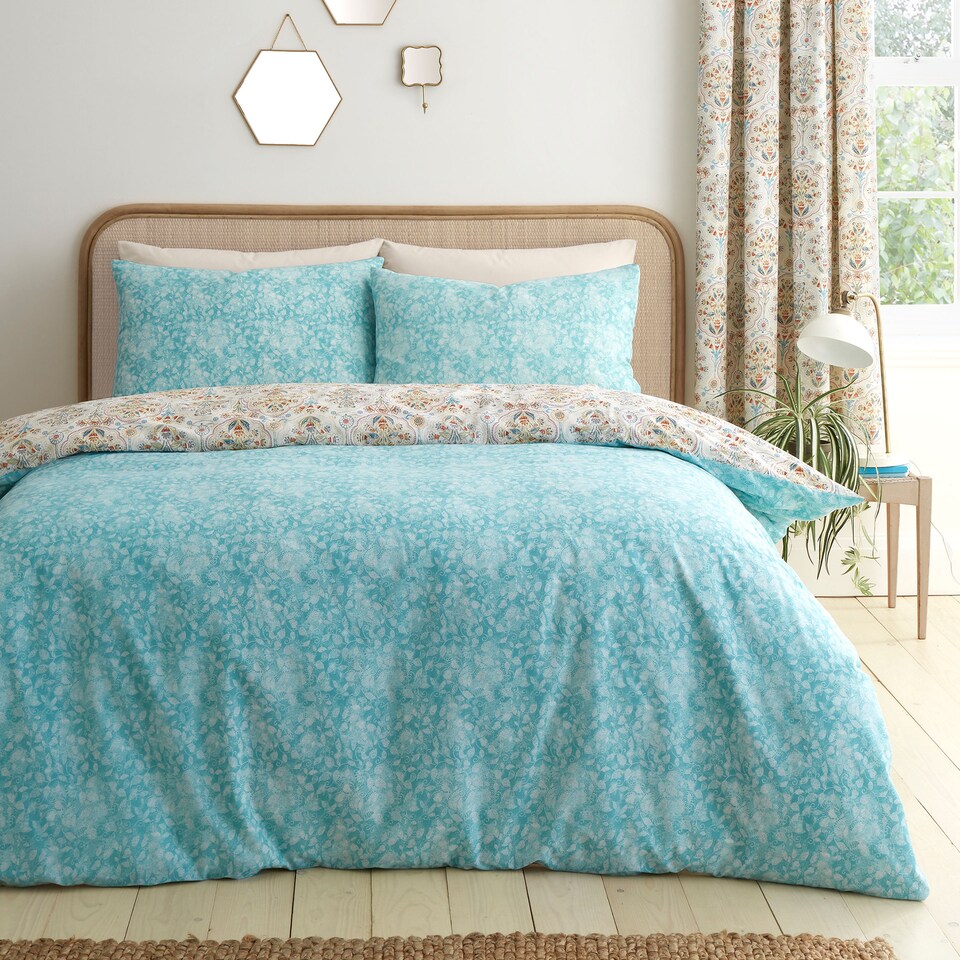 image 1 of D & D Edena Decorative Floral Duvet Cover Set Natural