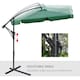 image 4 of Outsunny 2.7m Garden Banana Parasol Cantilever Umbrella with Crank Handle and Cross Base for Outdoor, Hanging Sun Shade, Green