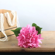 Arundel Hydrangea Pink Artificial Silk Flower 34cm