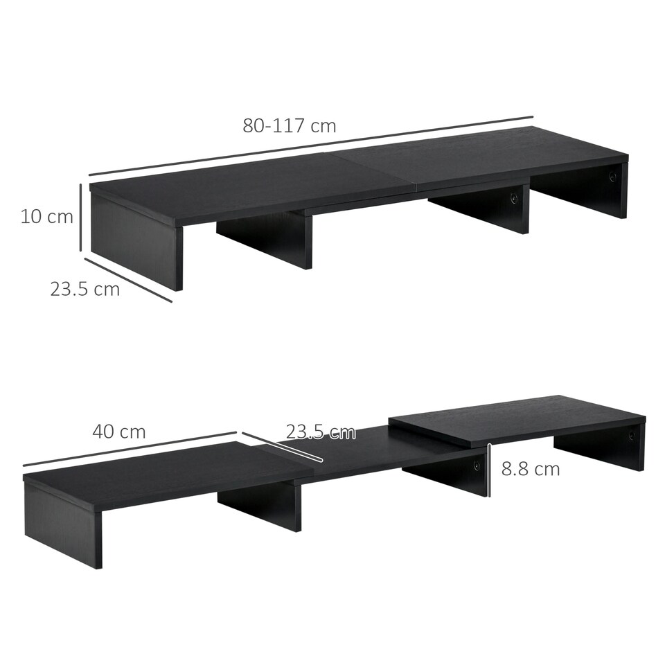 image 1 of Vinsetto Monitor Stand Screen Riser w/ Adjustable Length for Two Laptop Max