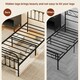 image 10 of HOMCOM 3ft Metal Single Platform Bed Frame w/ Underbed Storage Headboard Black