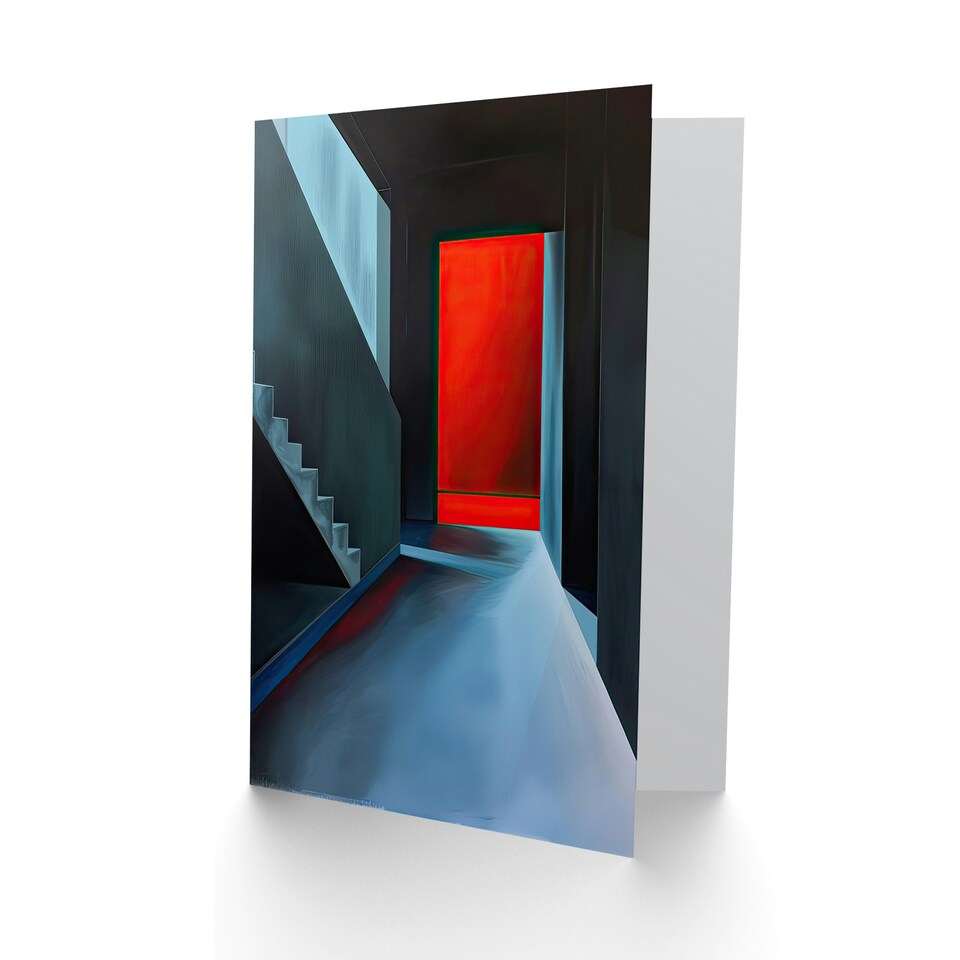 image 1 of Bauhaus Door Staircase Modern Him Her Birthday Card