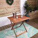 image 5 of Outdoor 2 Person Folding Square Wooden Garden Patio Dining Table Chairs Parasol and Base Set