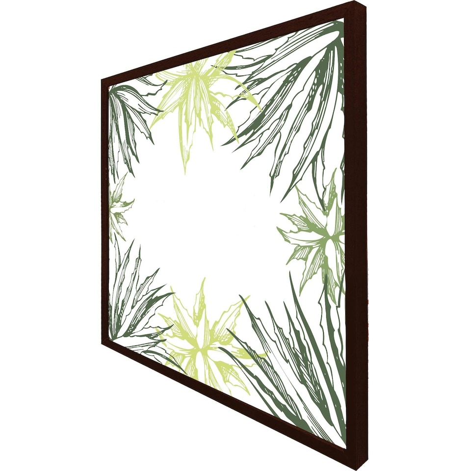 image 1 of Green leaf border (Picture Frame) Black | XS