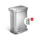 image 1 of Simplehuman 55L Rectangular Pedal bin & 4.5L Round Bathroom Pedal Bin, Brushed Stainless Steel (2 pack bundle)