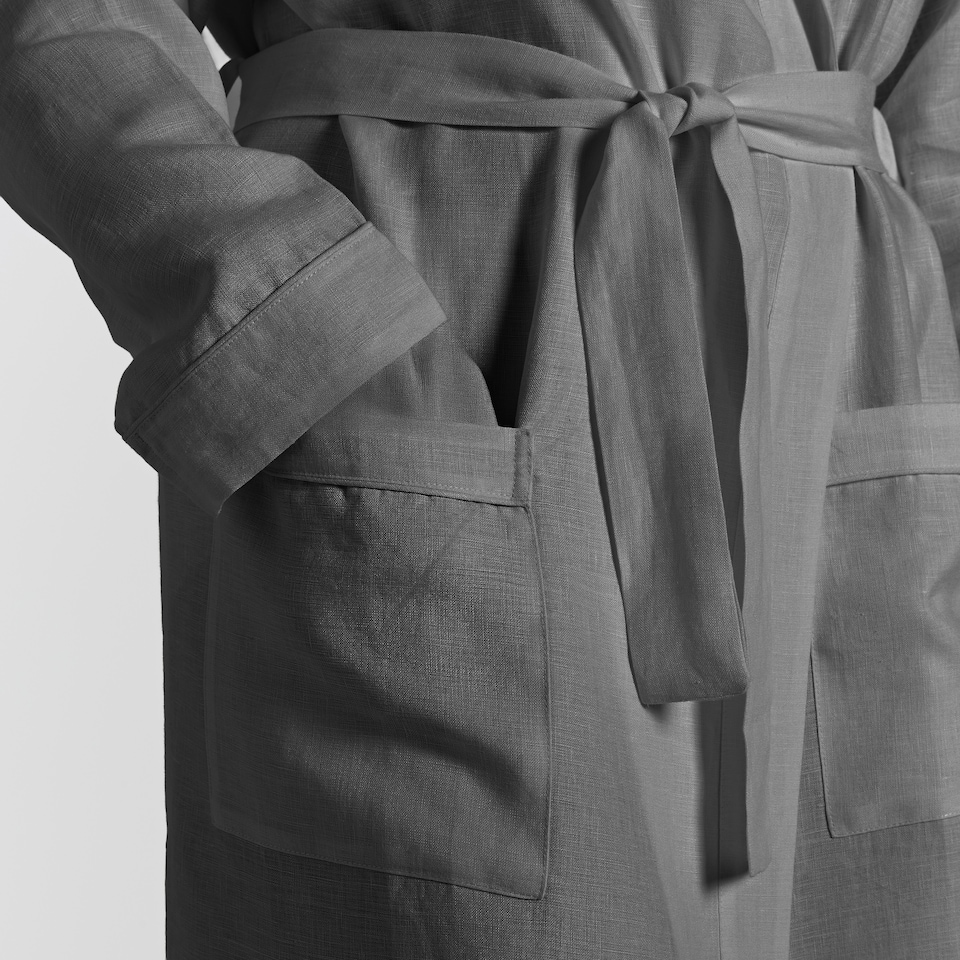 image 1 of Martex Linen Bathrobe Medium Charcoal