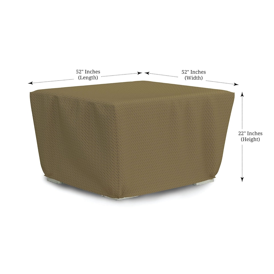 image 1 of Covers&All Outdoor Square Fire Pit Cover, 52 in L x 52 in W x 22 in H, Brown