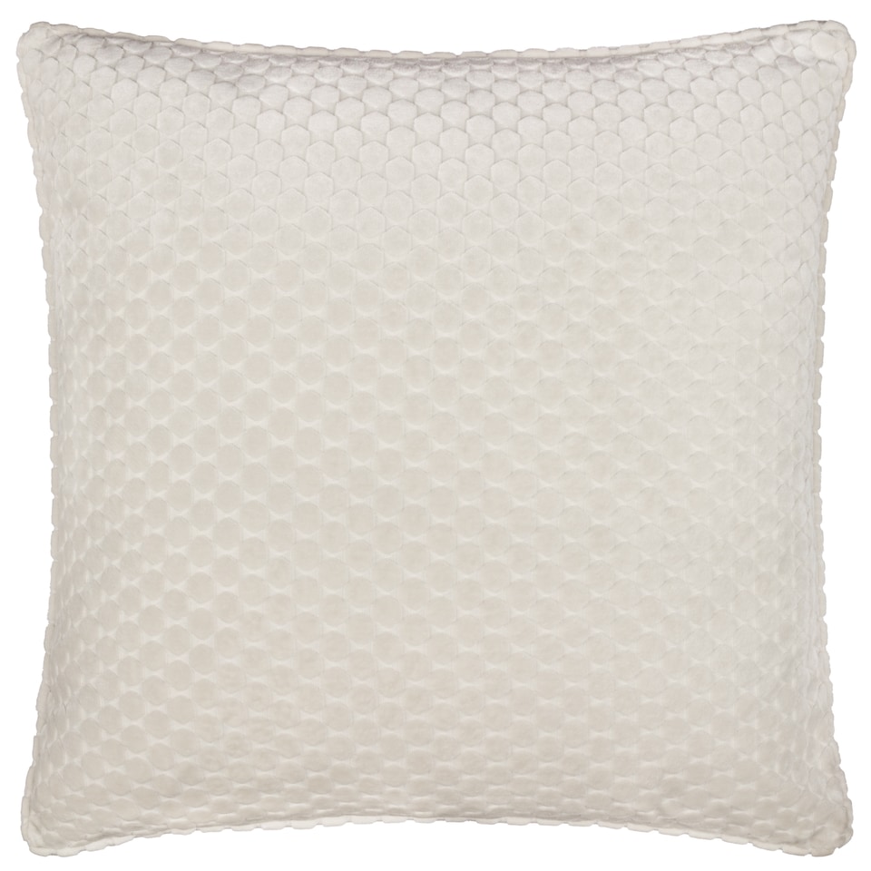 image 1 of Paoletti Neptune Velvet Cushion | White | Ivory | 50 x 50cm | 1