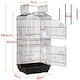 image 3 of Yaheetech 104.5 cm Tall Open Top Metal Birdcage Parrot Cage Black
