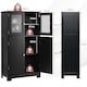 image 2 of COSTWAY 4-Door Bathroom Floor Cabinet Storage Cabine Black Black